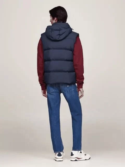 Tommy Jeans Erkek Kapşonlu Fermuarlı Lacivert Yelek
