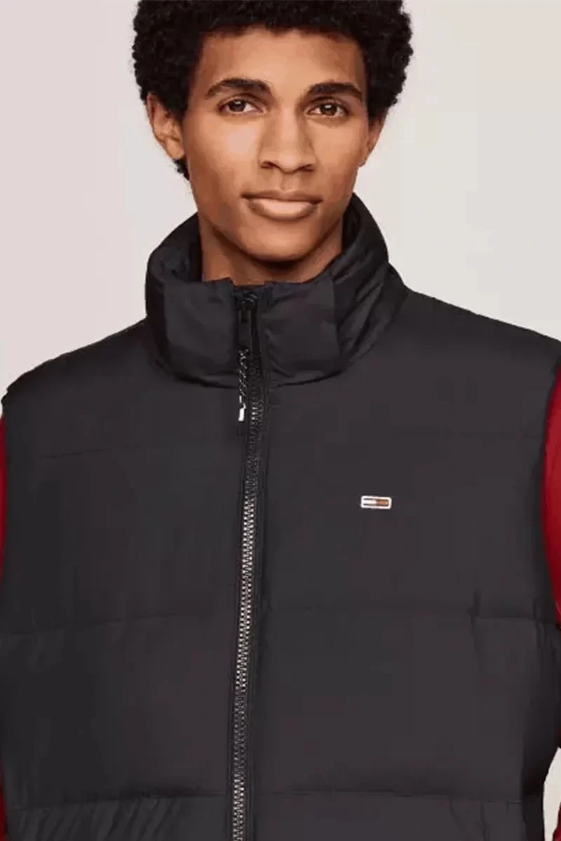 Tommy Jeans Erkek Kapşonlu Fermuarlı Siyah Yelek
