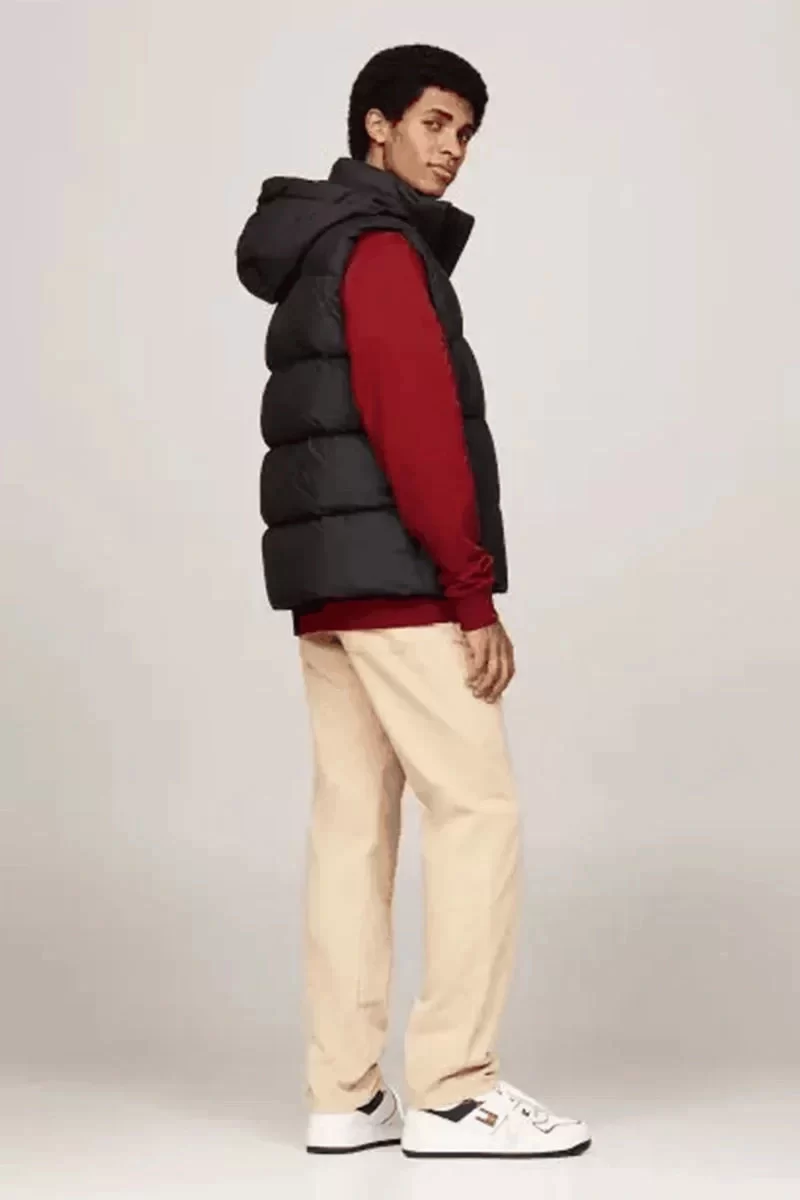 Tommy Jeans Erkek Kapşonlu Fermuarlı Siyah Yelek