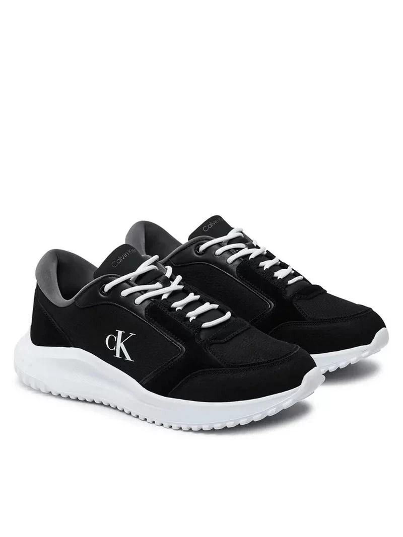 Calvin Klein Erkek Beyaz CK Logolu Siyah Süet Sneaker