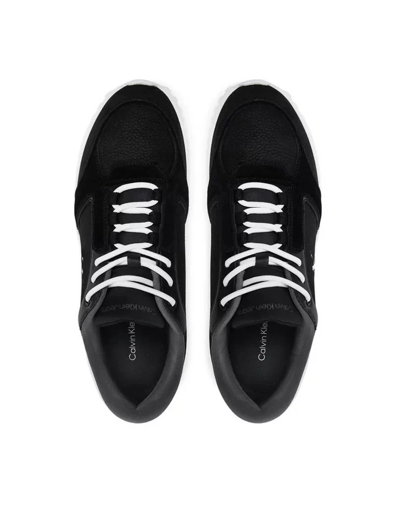 Calvin Klein Erkek Beyaz CK Logolu Siyah Süet Sneaker