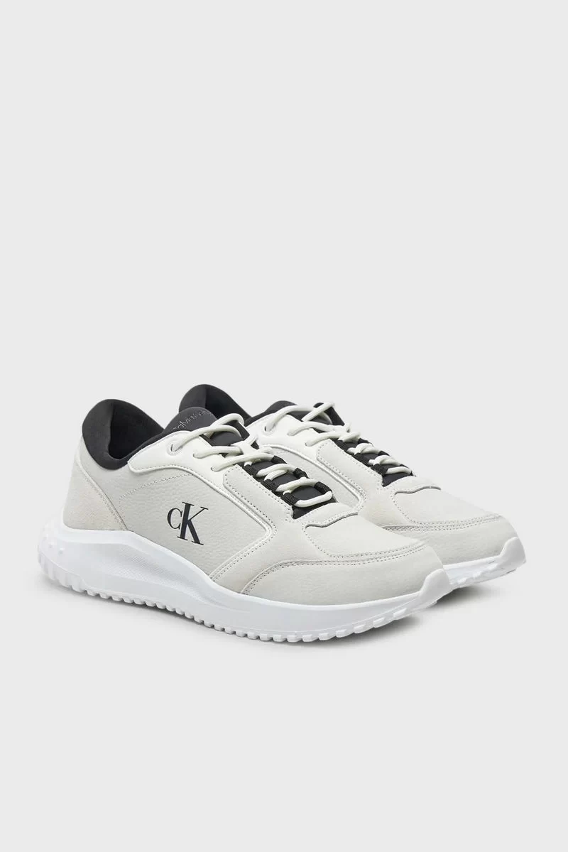 Calvin Klein Erkek Siyah CK Logolu Siyah-Beyaz Erkek Sneaker