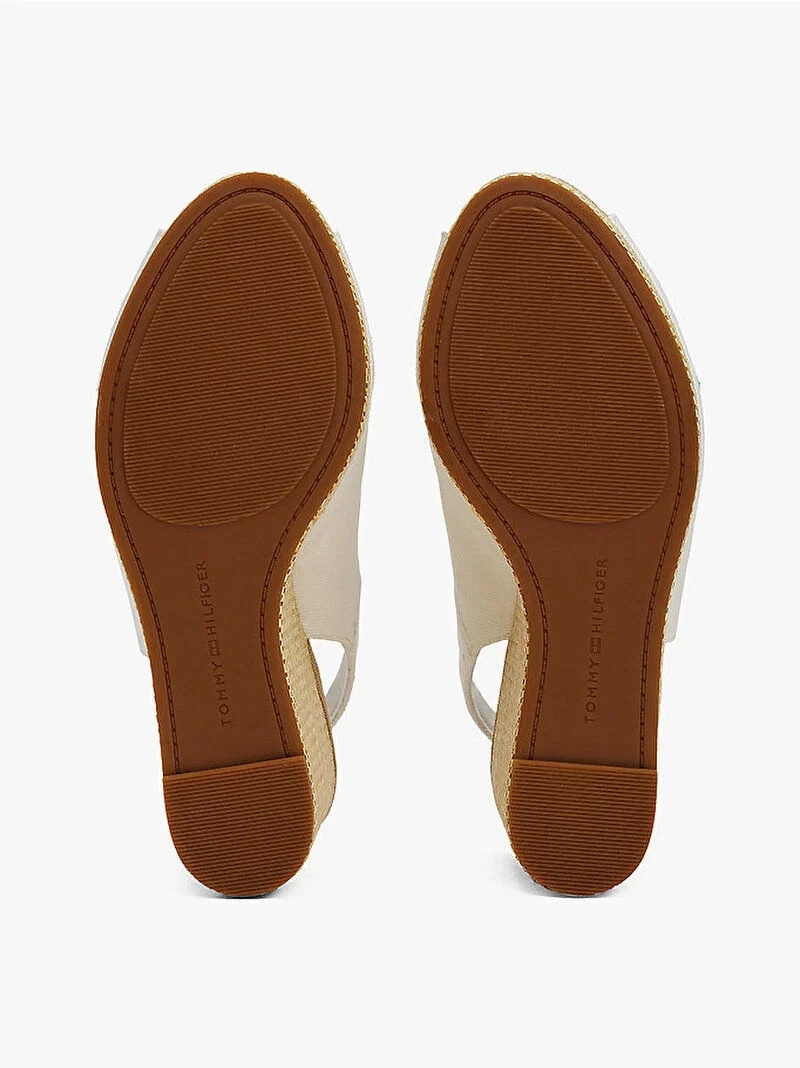 Tommy Hilfiger Kadın Beyaz Espadril Topuklu Sandalet
