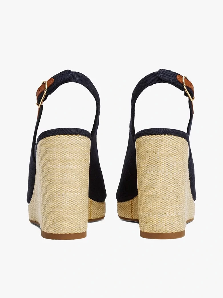 Tommy Hilfiger Kadın Bej Yüksek Topuk Espadril Sandalet