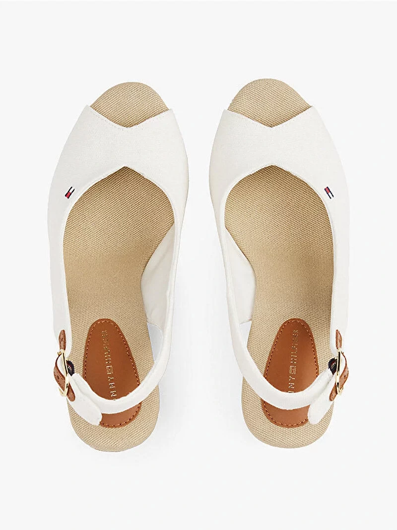Tommy Hilfiger Kadın Beyaz Espadril Topuklu Sandalet