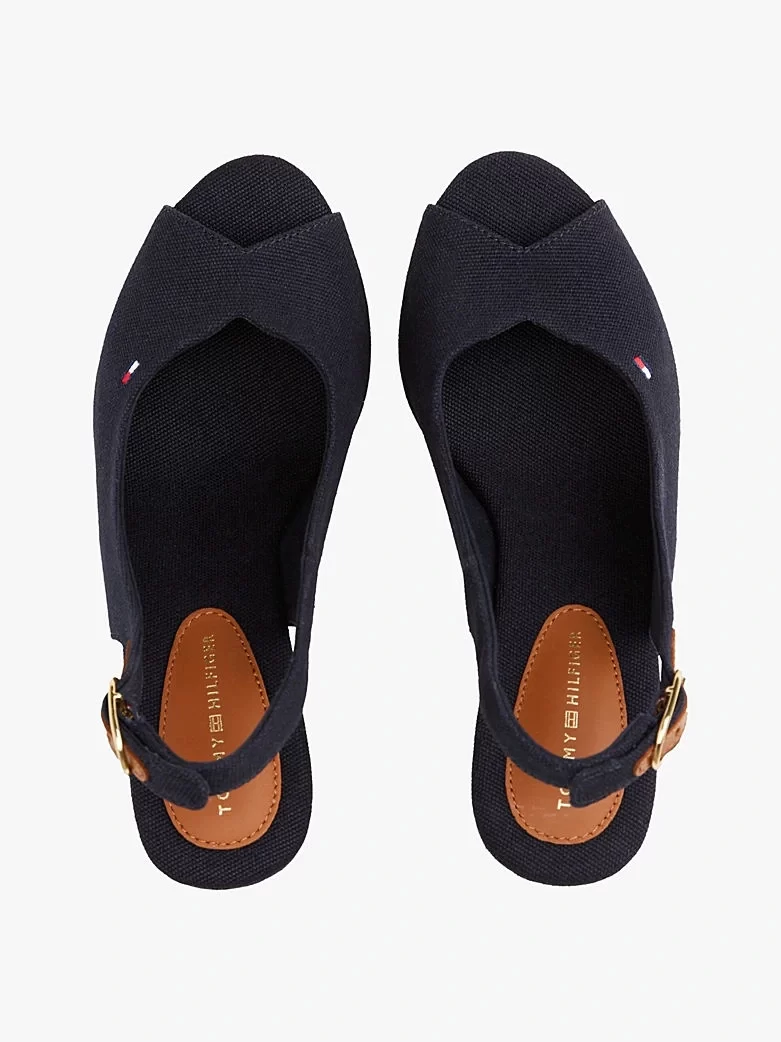 Tommy Hilfiger Kadın Bej Yüksek Topuk Espadril Sandalet