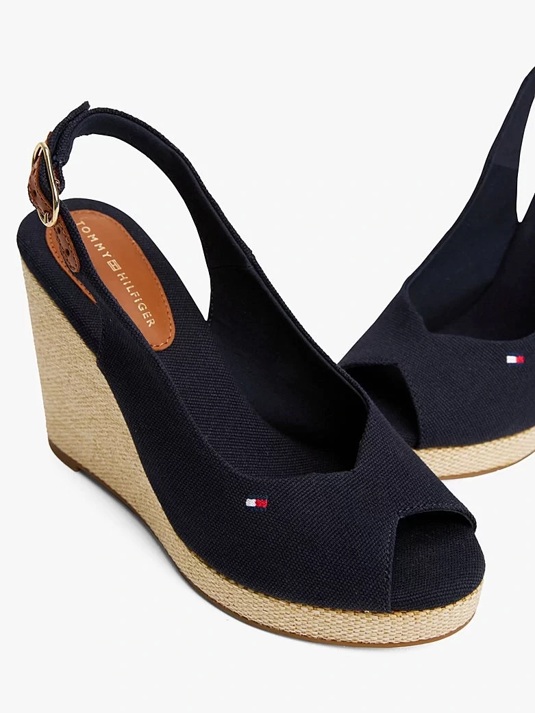Tommy Hilfiger Kadın Bej Yüksek Topuk Espadril Sandalet