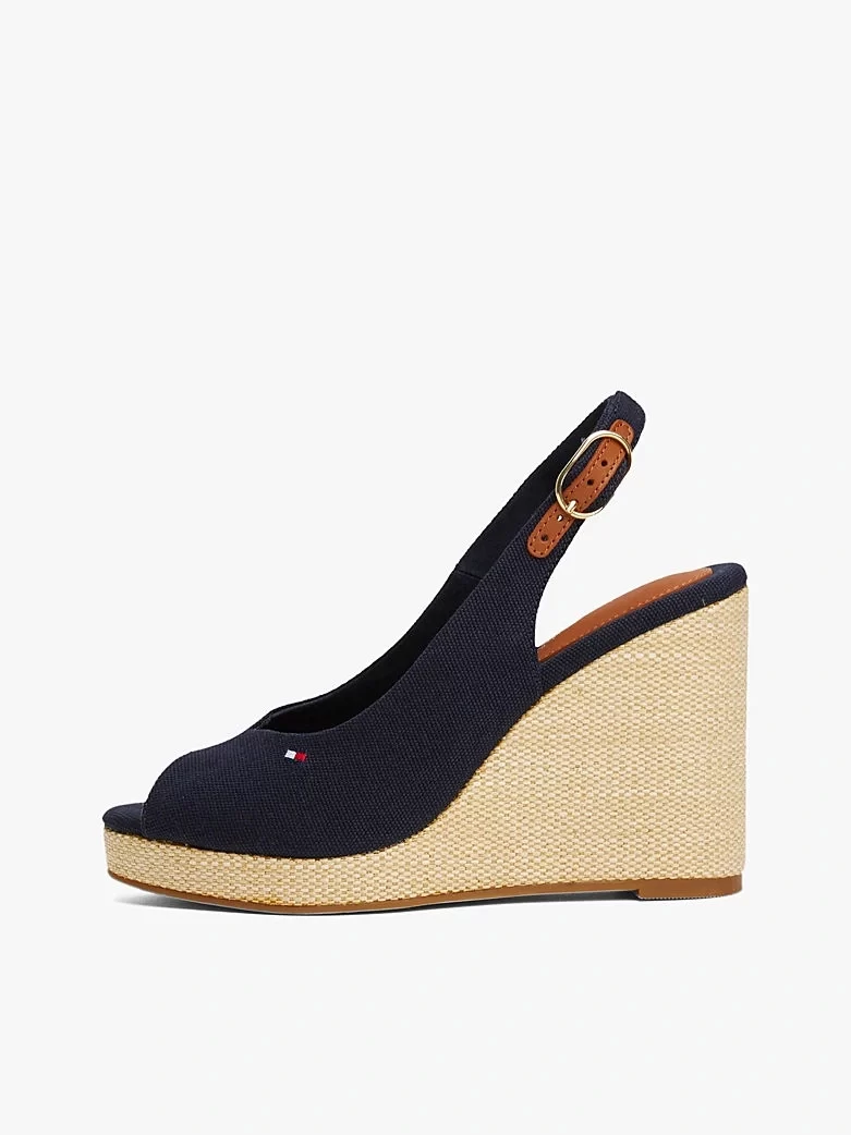 Tommy Hilfiger Kadın Bej Yüksek Topuk Espadril Sandalet