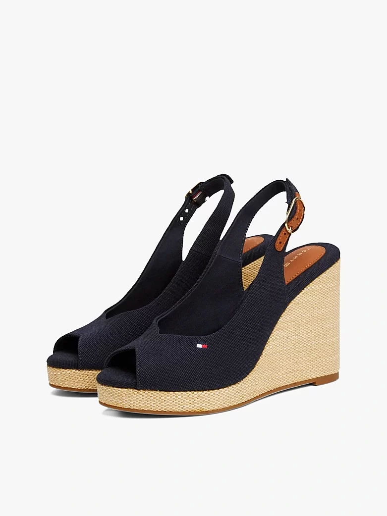 Tommy Hilfiger Kadın Bej Yüksek Topuk Espadril Sandalet