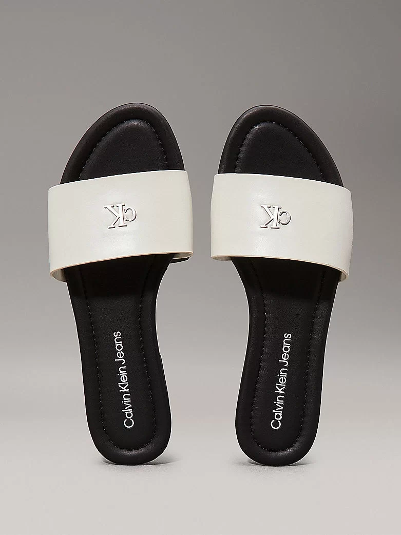 Calvin Klein Kadın Beyaz Logolu Terlik