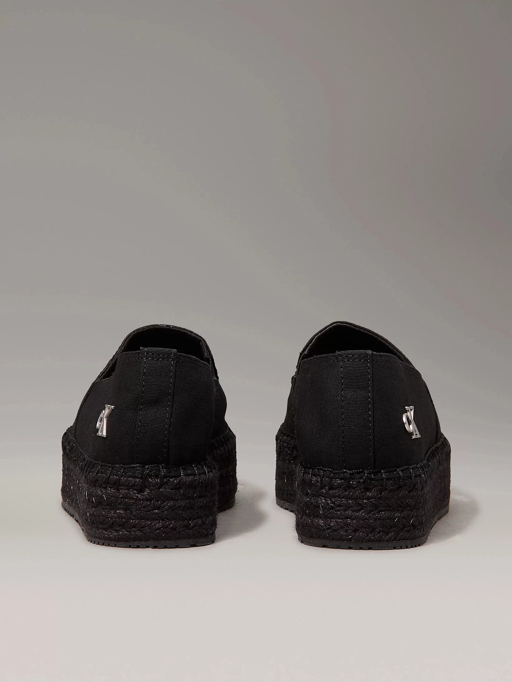 Calvin   Klein Kadın  Siyah Tuval Platform Espadril Babet