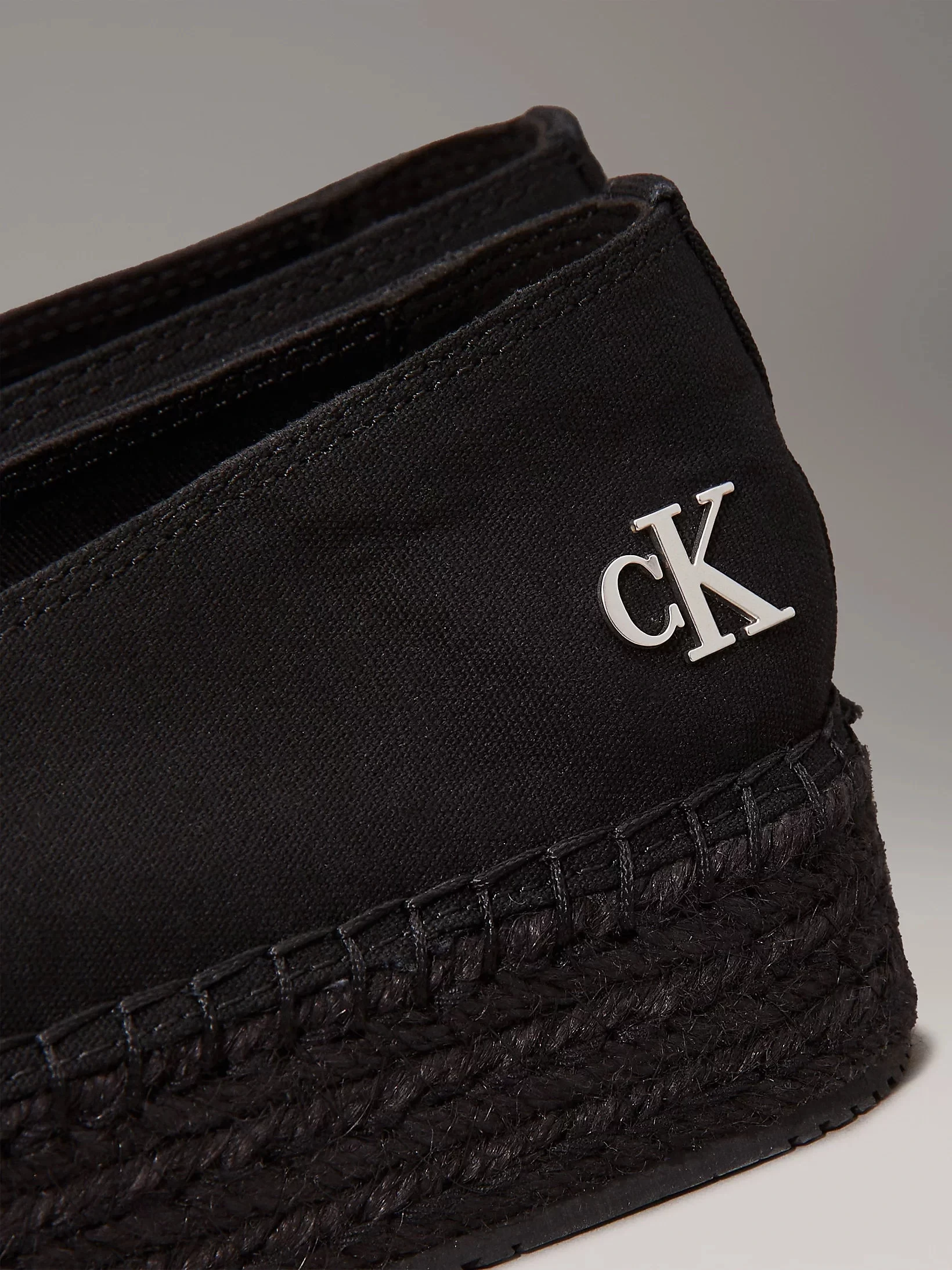 Calvin   Klein Kadın  Siyah Tuval Platform Espadril Babet