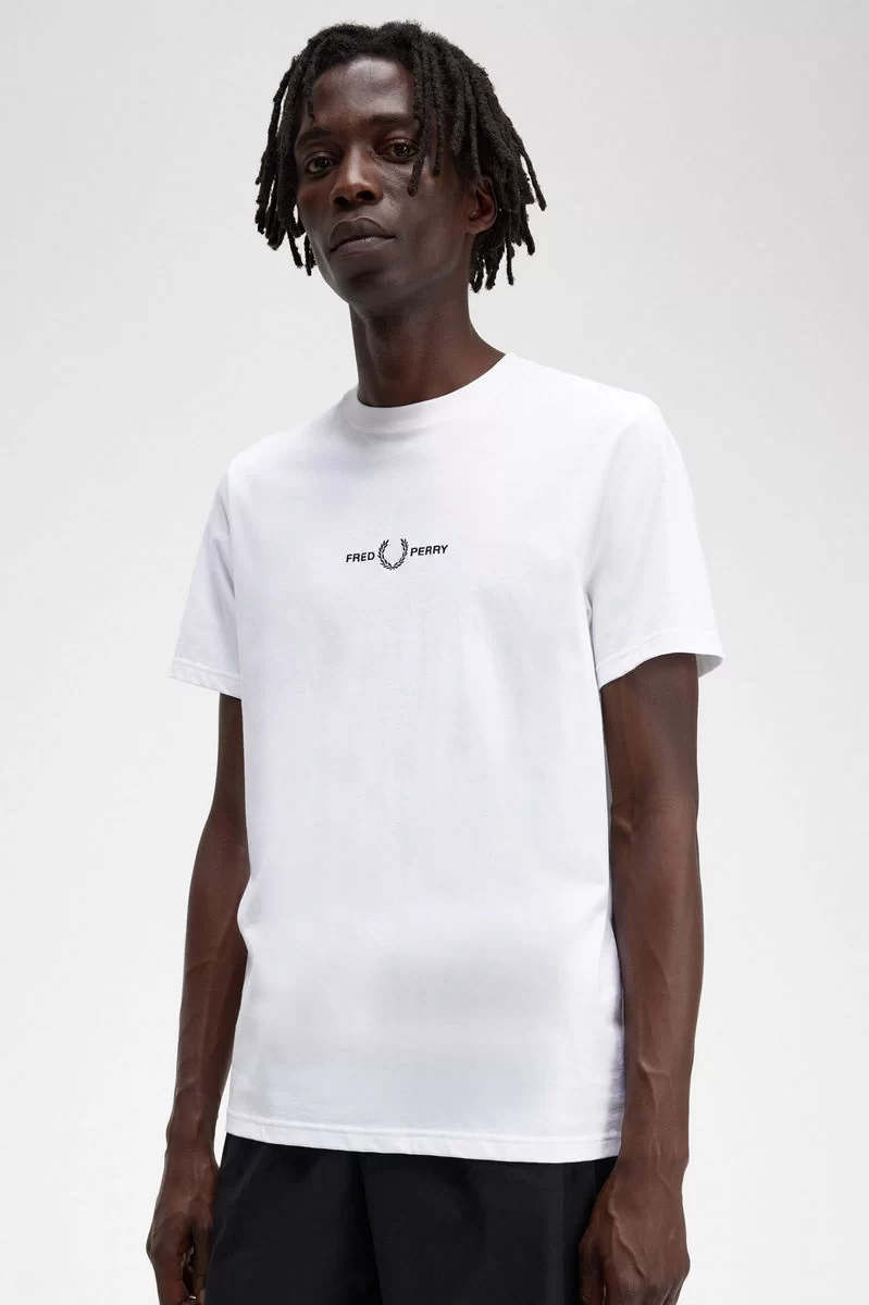 Fred Perry Erkek Beyaz Logo Detaylı T-shirt M4580-100