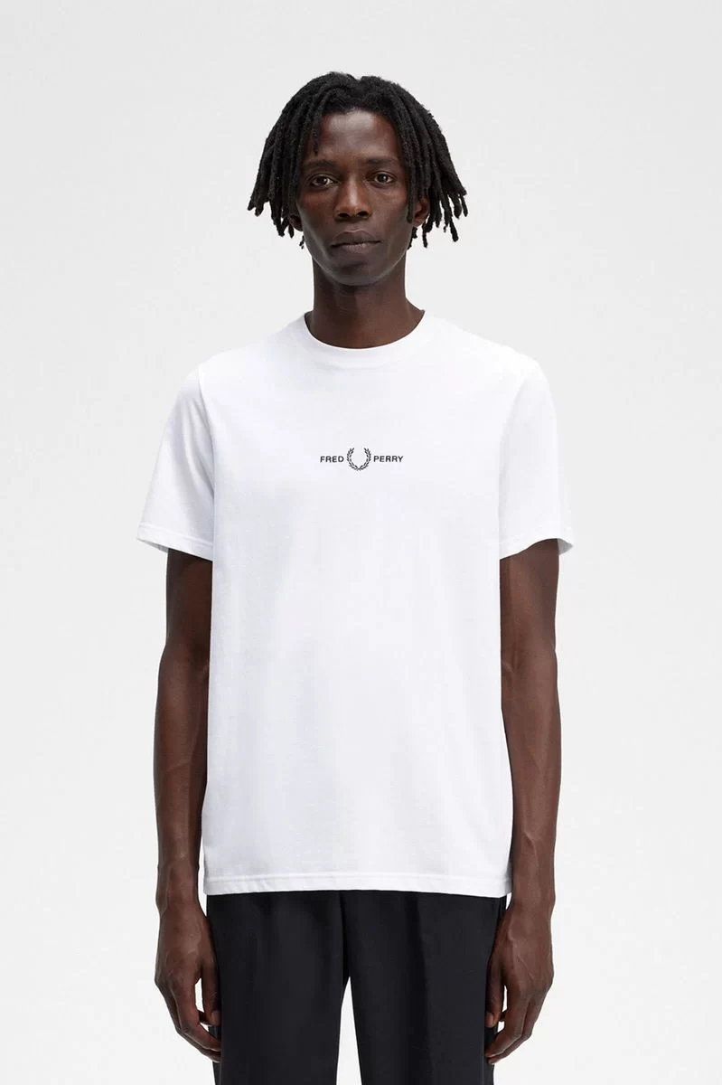 Fred Perry Erkek Beyaz Logo Detaylı T-shirt M4580-100