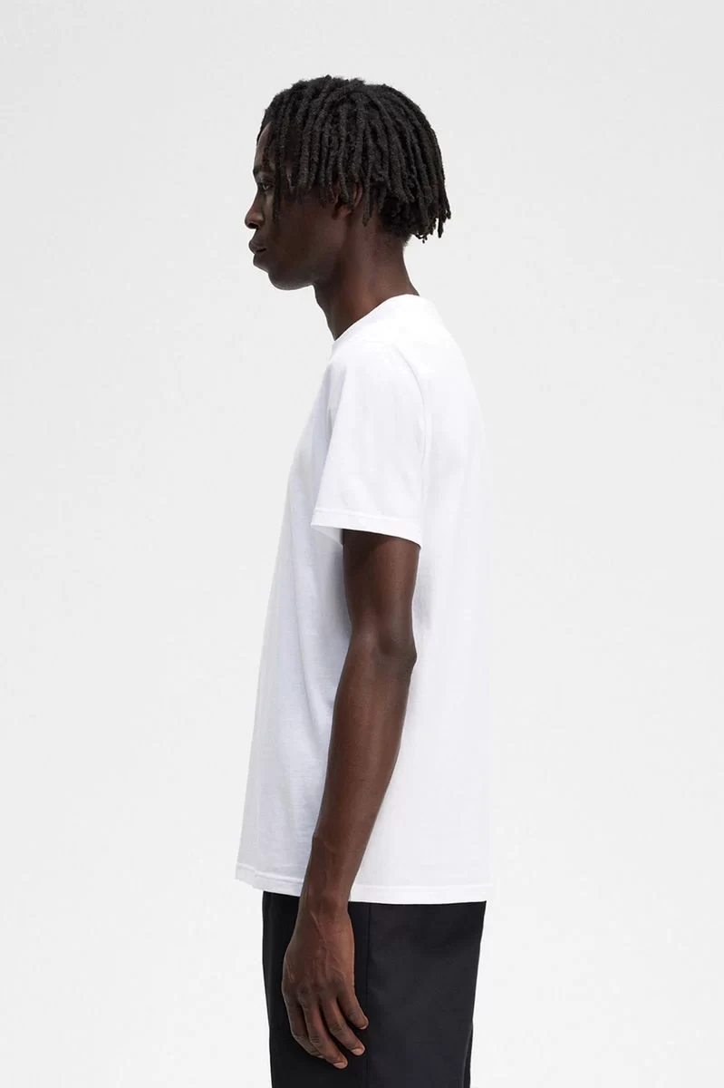 Fred Perry Erkek Beyaz Logo Detaylı T-shirt M4580-100