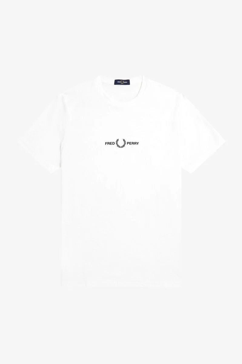 Fred Perry Erkek Beyaz Logo Detaylı T-shirt M4580-100