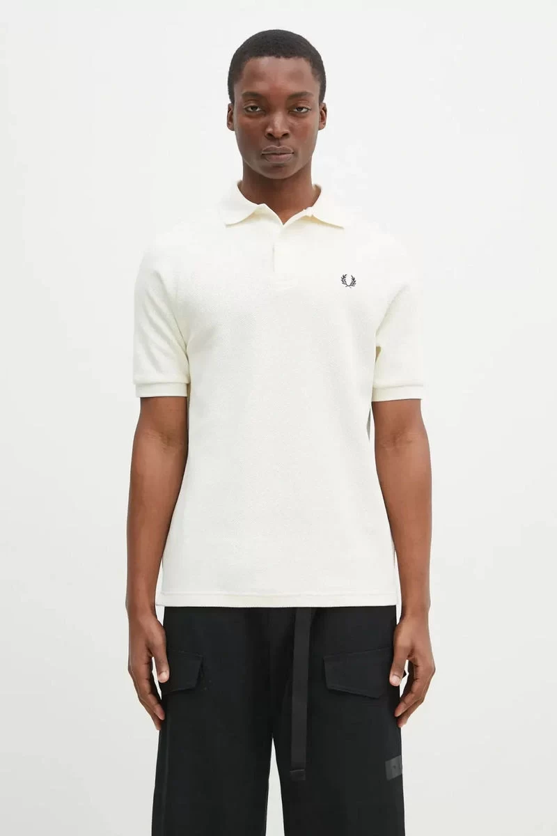 Fred Perry Erkek Ekru Logo Detaylı Polo Yaka T-shirt M9885-560