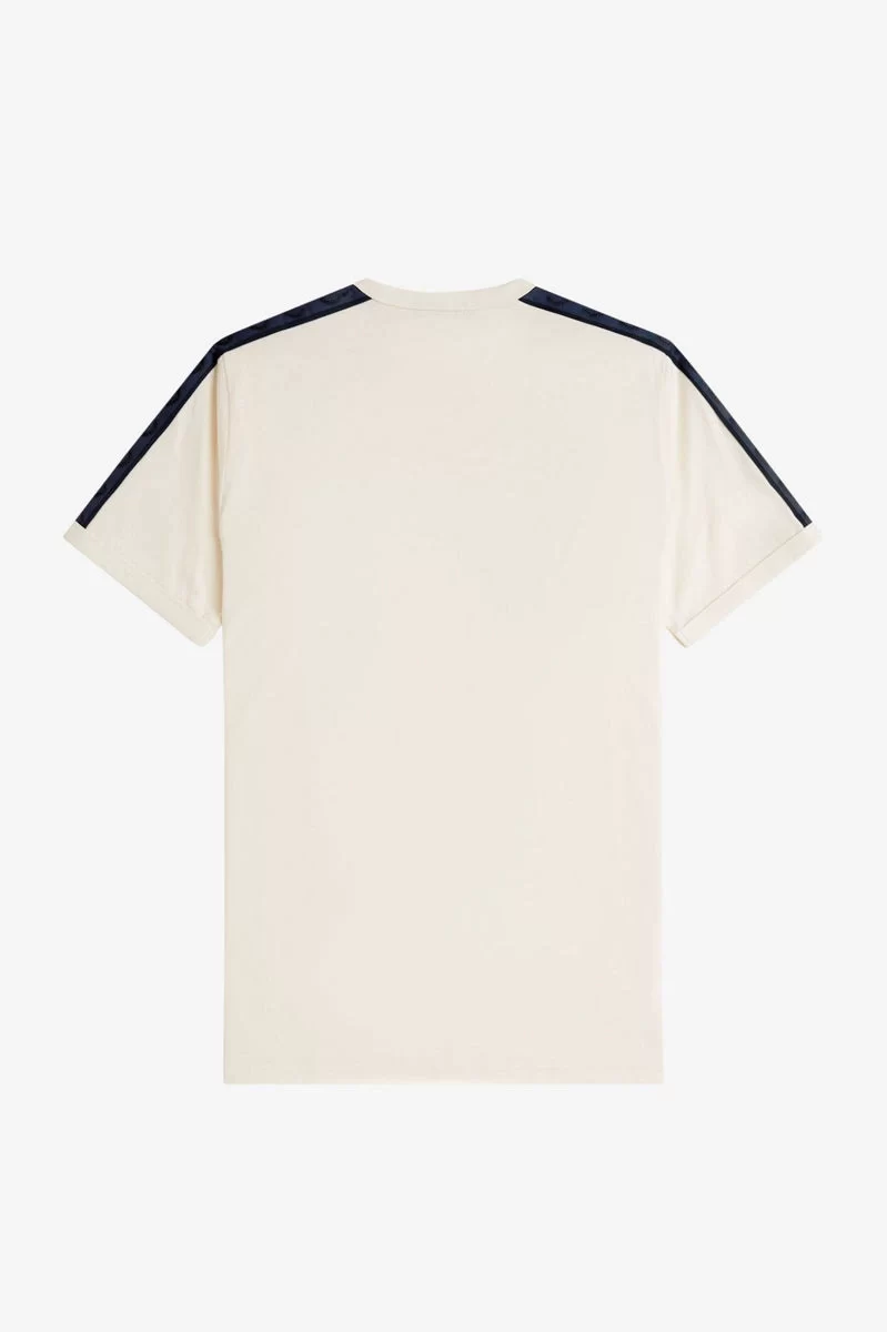 Fred Perry Erkek Ekru Logo Detaylı T-shirt