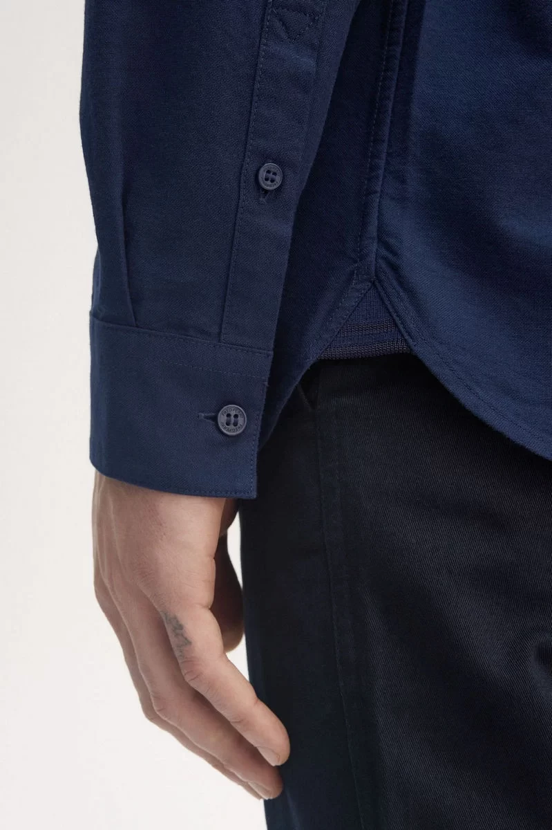 Fred Perry Erkek Lacivert Logolu Oxford Gömlek M5516-X86