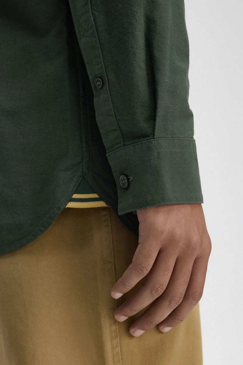 Fred Perry Erkek Yeşil Logolu Oxford Gömlek