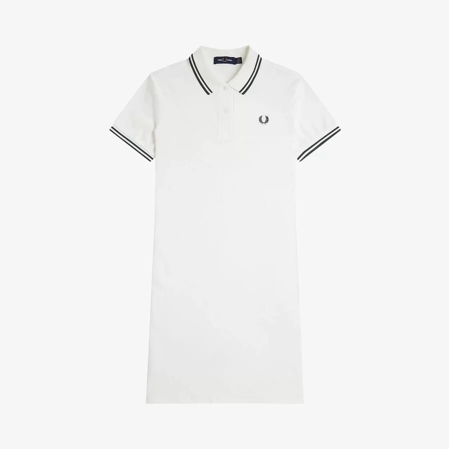 Fred Perry Kadın Beyaz Polo Yaka Elbise D3600-Y73