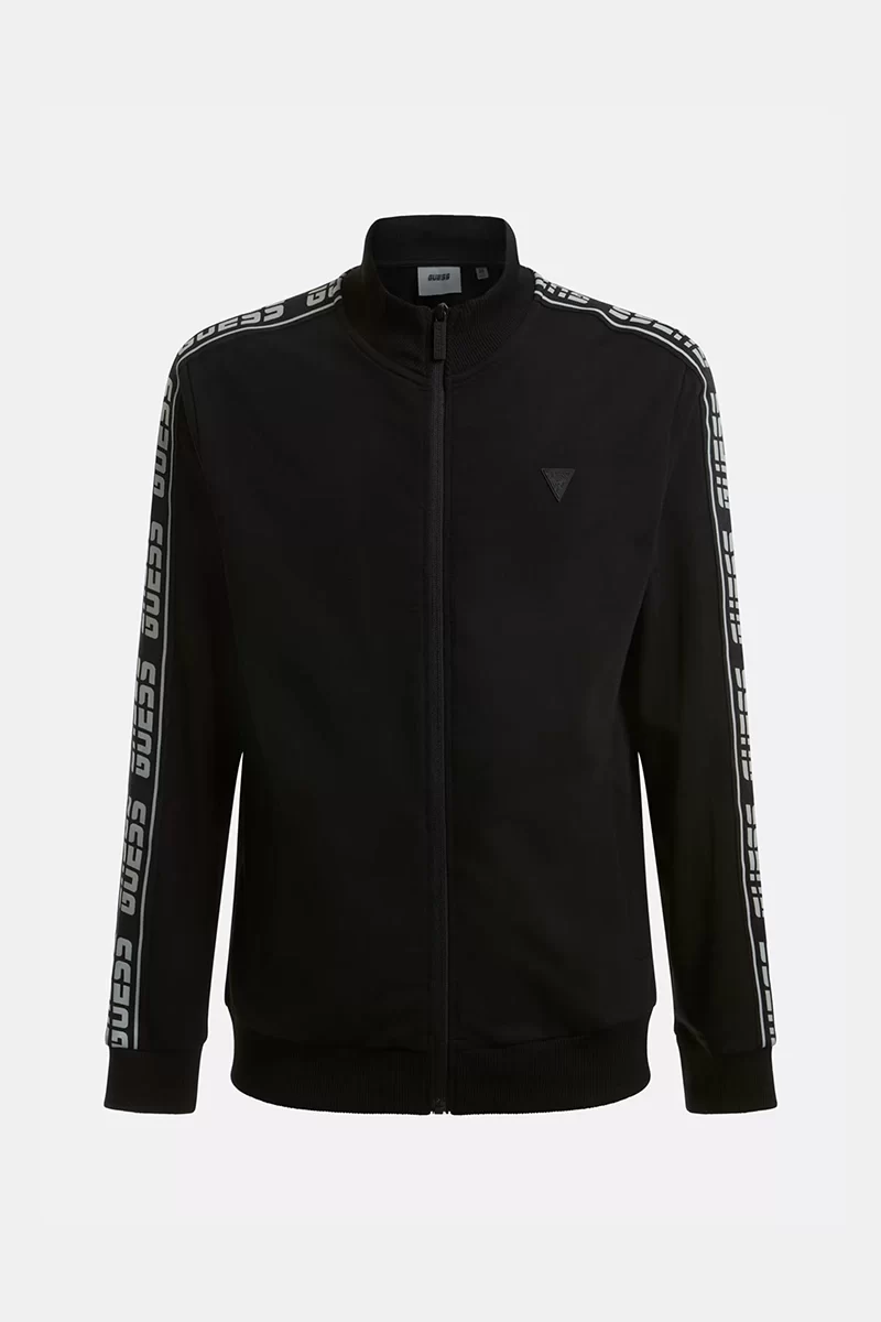 Guess Full Zıp New Arlo Sweatshırt Erkek Siyah Eşofman Üstü Z2YQ12K6ZS1-JBLK