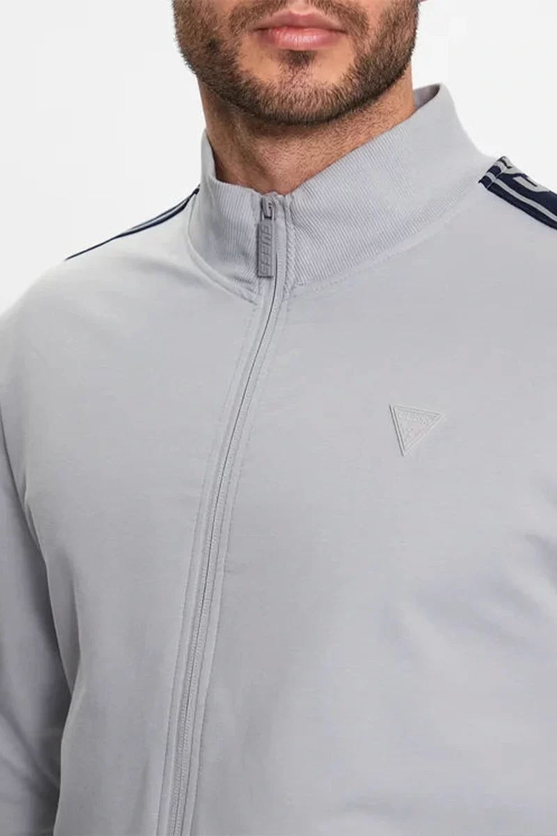Guess Full Zıp New Arlo Sweatshırt Erkek Gri Eşofman Üstü Z2YQ12K6ZS1-G855