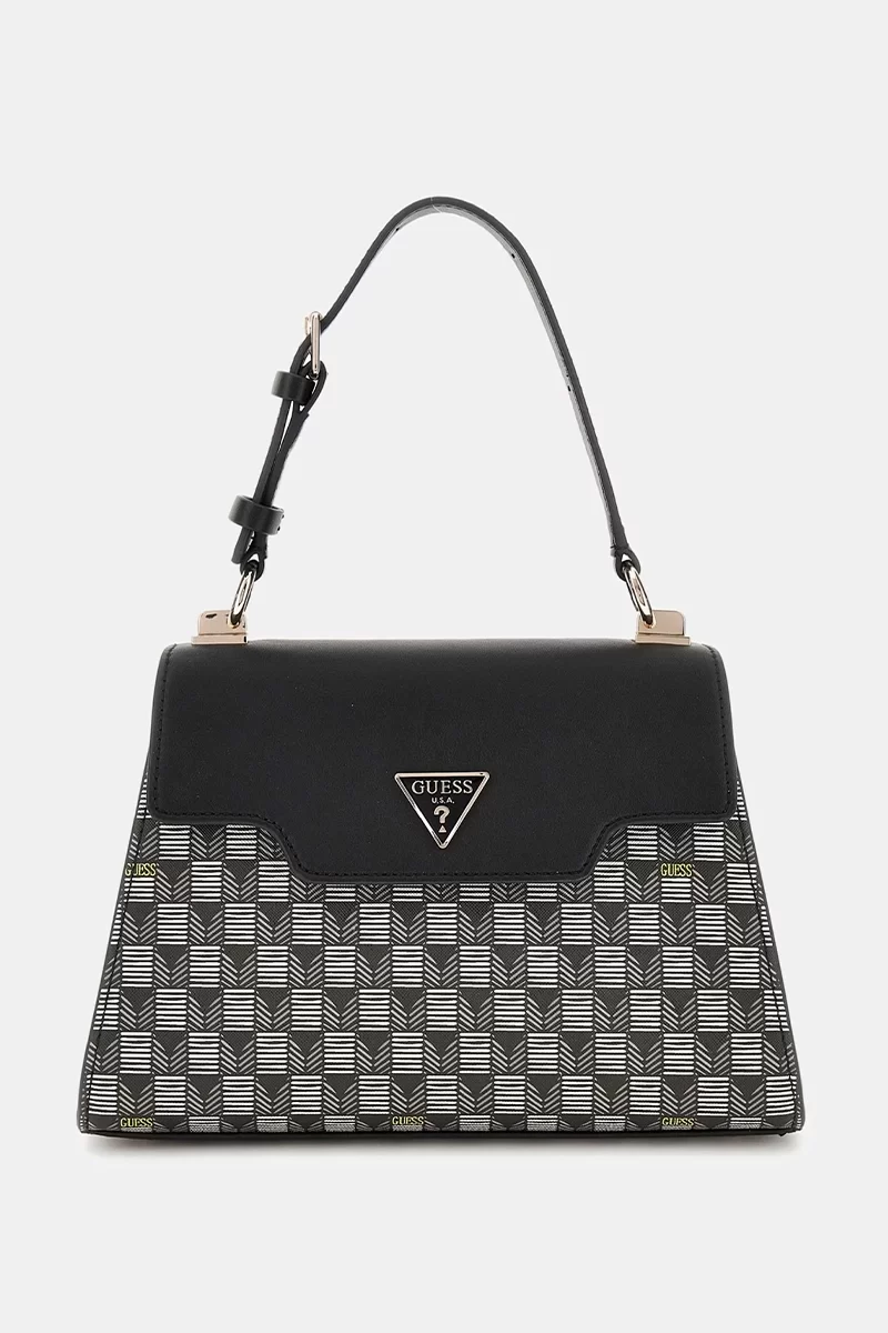 Guess G Wave Top Handle Flap Kadın Siyah El Çantası HWJT9344200-BLO