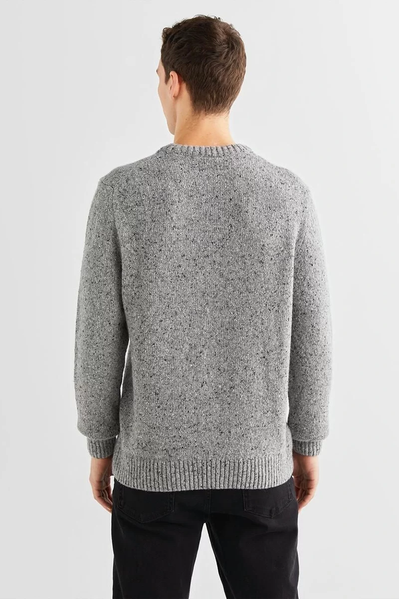 Gant Erkek   Gri Regular Fit Bisiklet Yaka Kazak