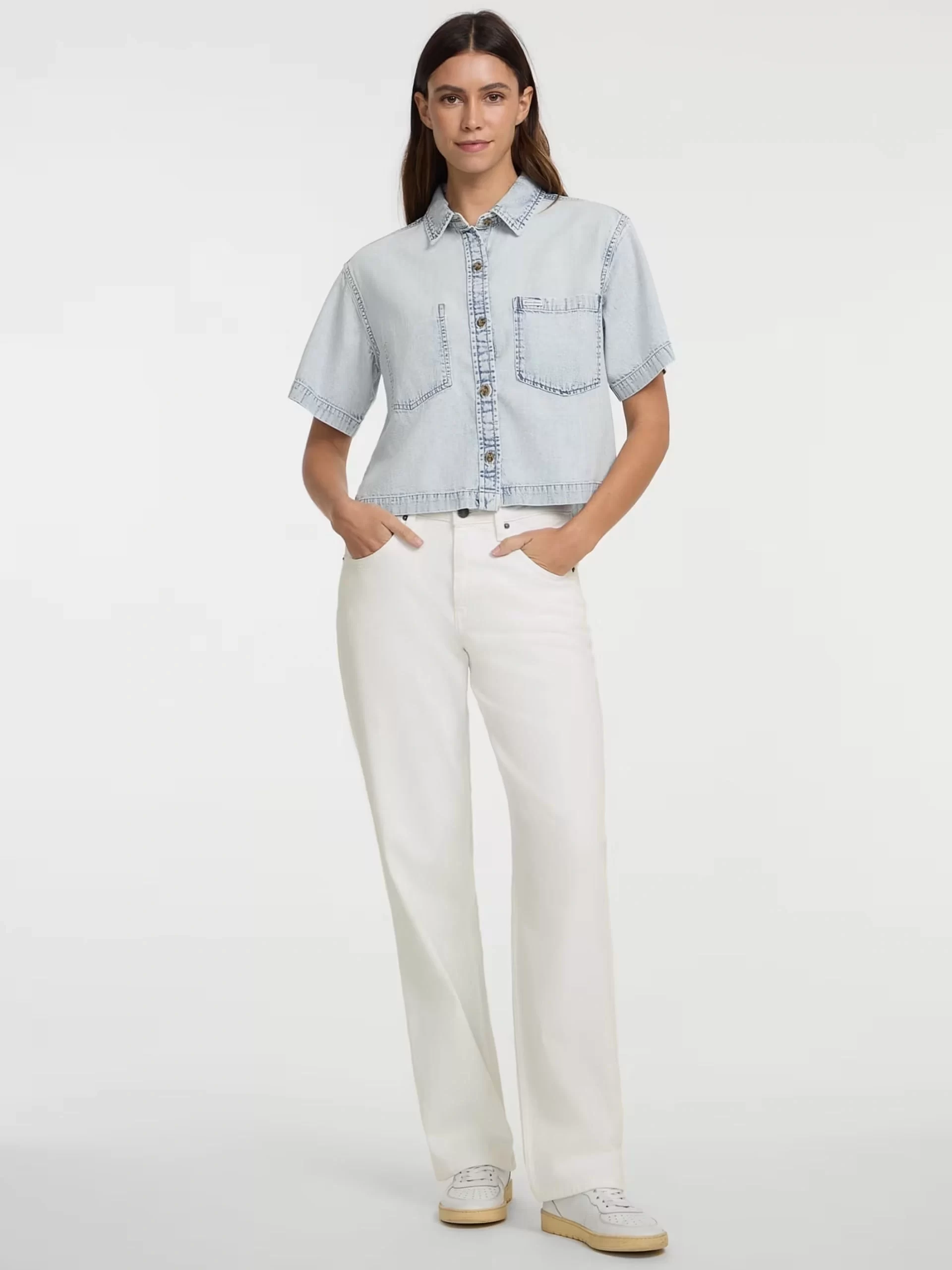 Guess jeans Gj Boxy Ss Shırt Kadın Mavi Etek W5GH0FD5M83-GJRV