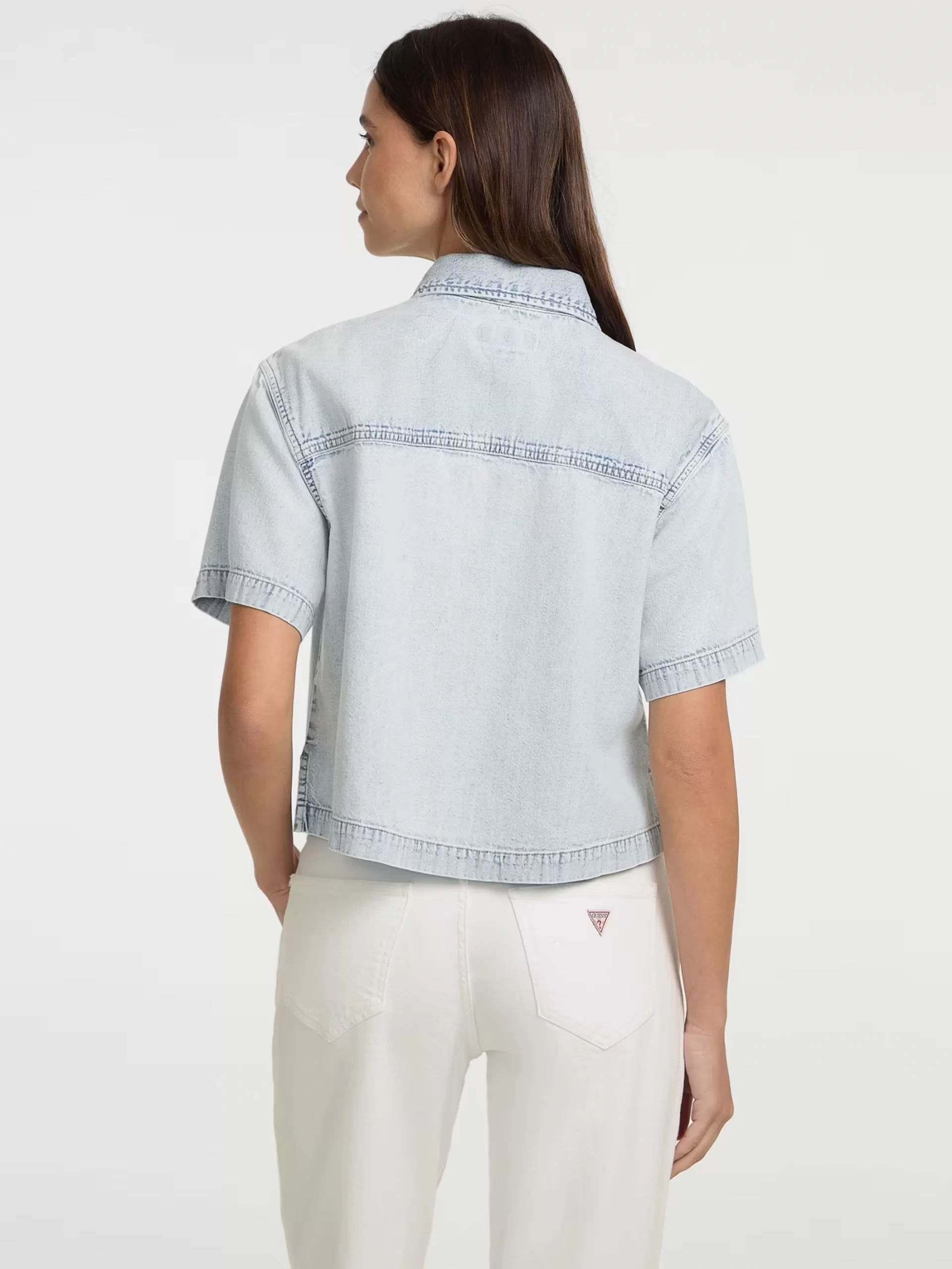 Guess jeans Gj Boxy Ss Shırt Kadın Mavi Etek W5GH0FD5M83-GJRV