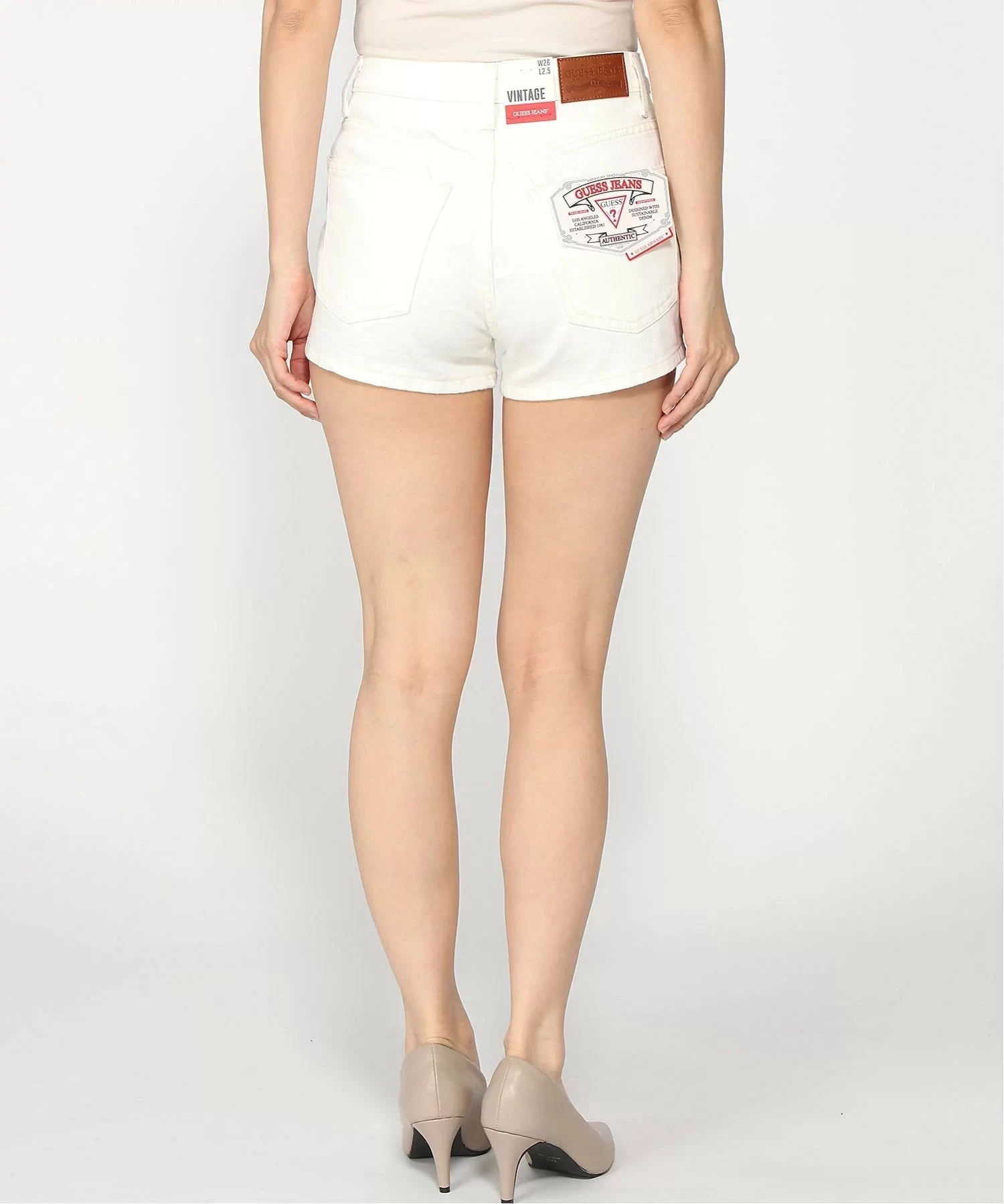 Guess jeans Gj Hıghwaıst Vıntage Short Kadın Beyaz Şort W5GD0YD5M62-GJWI