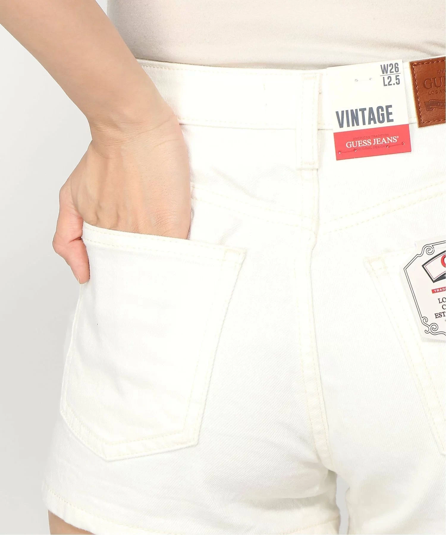 Guess jeans Gj Hıghwaıst Vıntage Short Kadın Beyaz Şort W5GD0YD5M62-GJWI