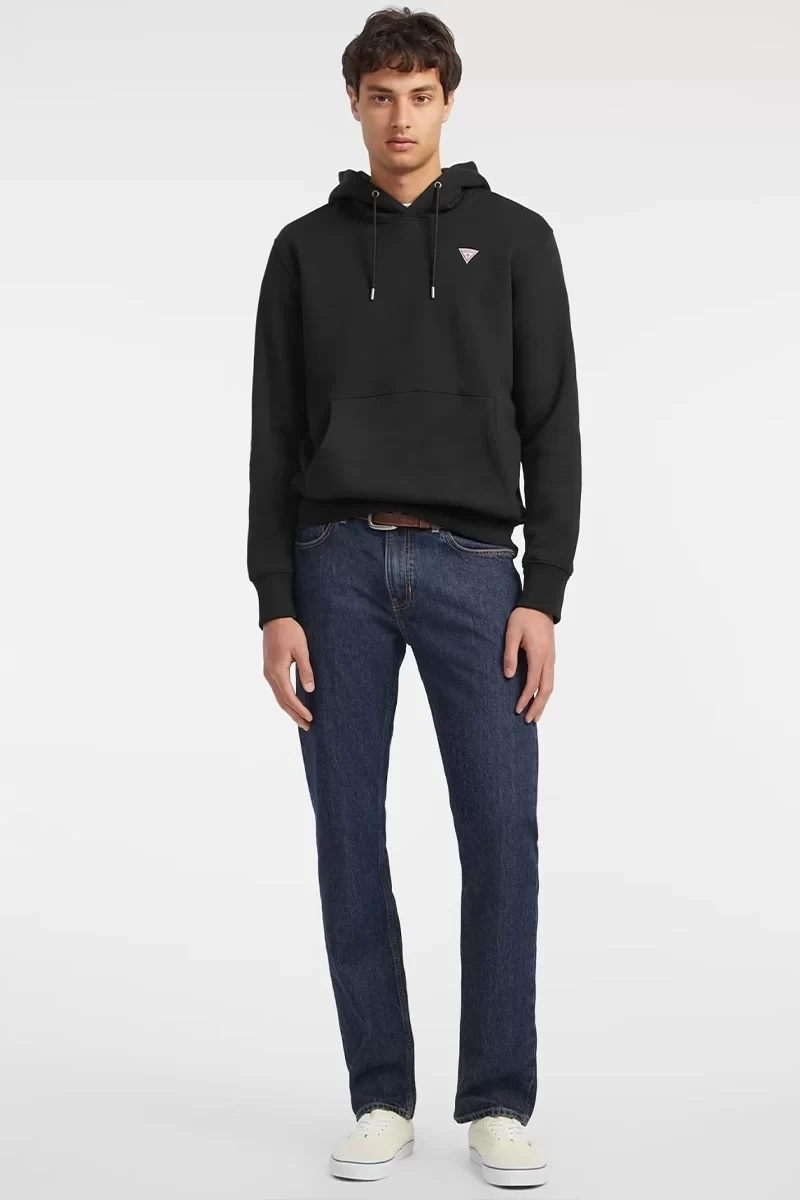 Guess jeans Gj Hood Slım Mını Trıang Sweat Erkek Siyah Sweatshirt M4YQ22K9V31-JBLK