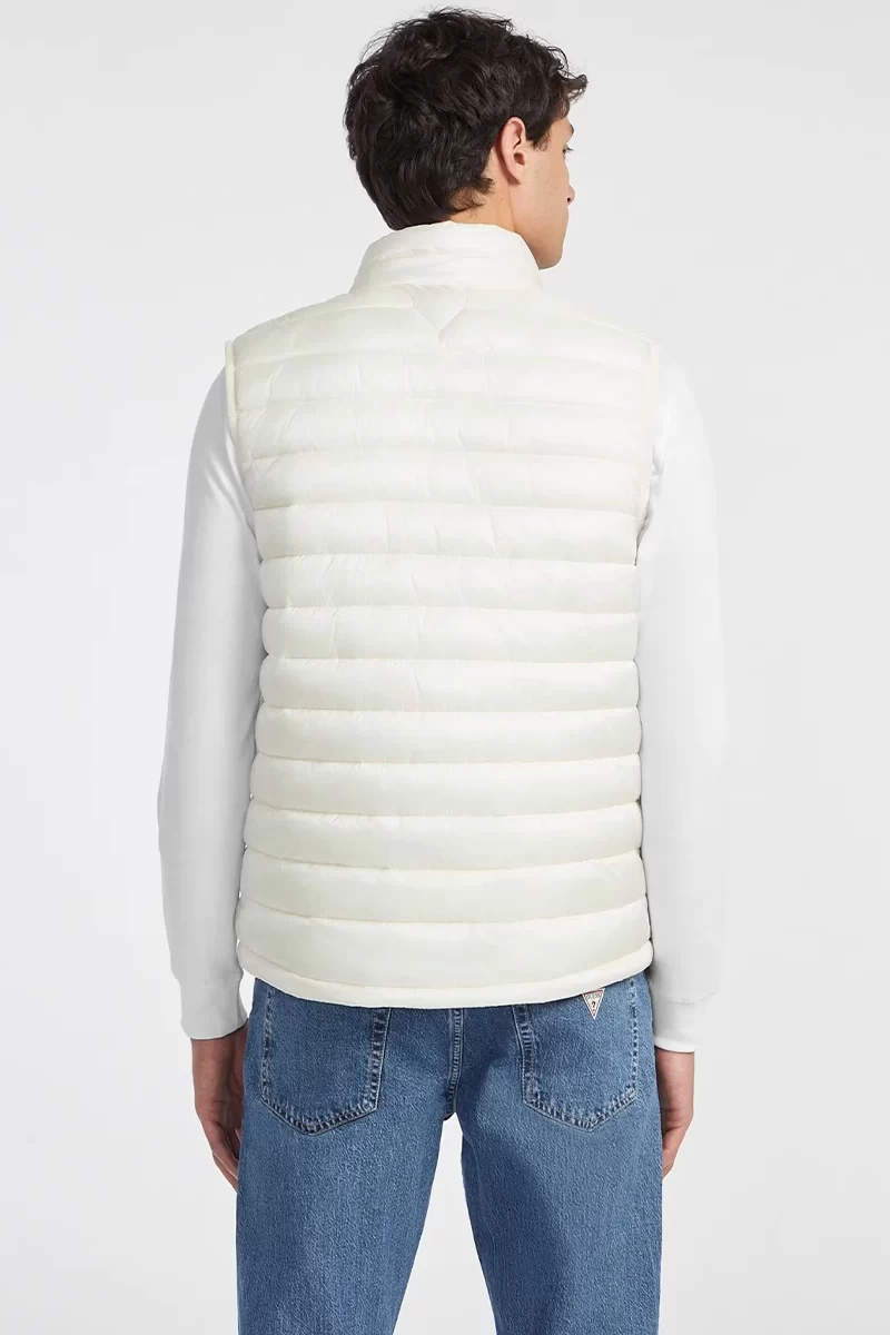 Guess jeans Gj Hooded Puffer Vest Erkek Beyaz Yelek M4YN11WG922-G053