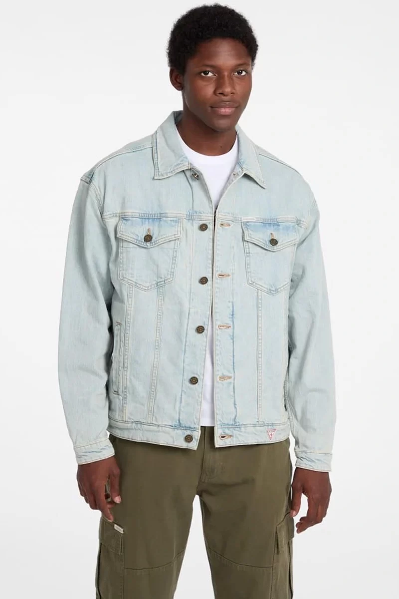 Guess jeans Gj Mens Oversıze Trucker Jacke Erkek Mavi Ceket M4BN38D5DO1-GAL1