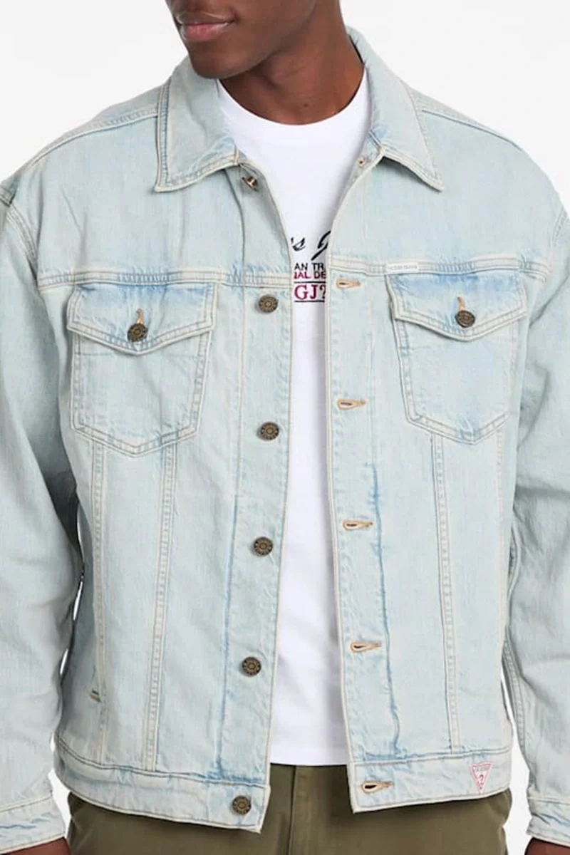 Guess jeans Gj Mens Oversıze Trucker Jacke Erkek Mavi Ceket M4BN38D5DO1-GAL1