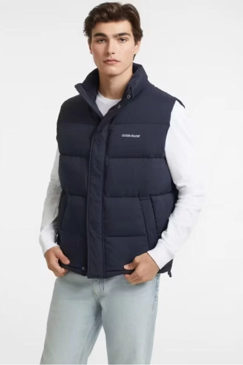 Guess jeans Gj Reg Lenght Vest Erkek Lacivert Yelek M4BN47WGII2-A71W