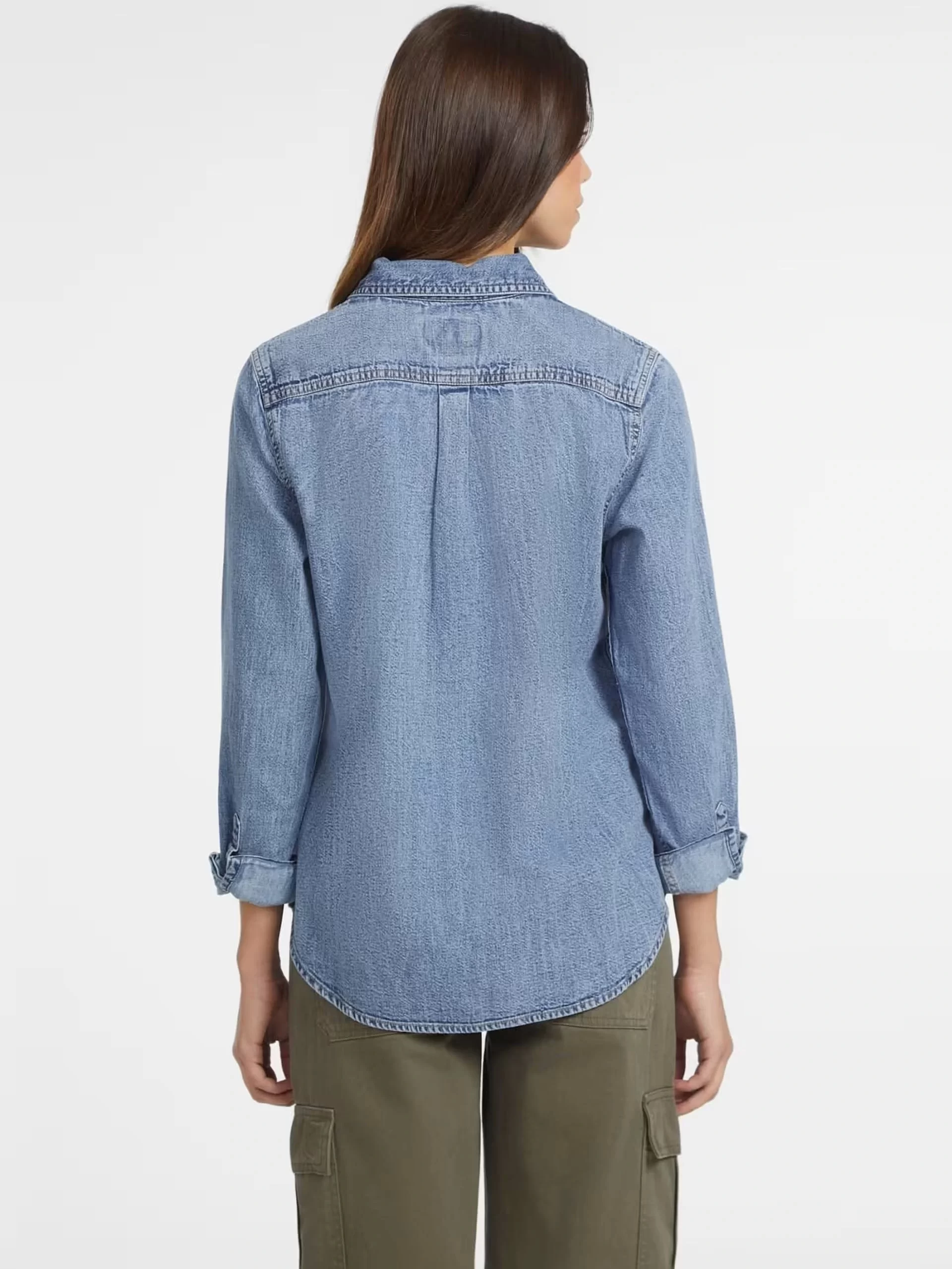 Guess jeans Gj Regular Ls Denım Shırt Kadın Mavi Gömlek W4YH37D5EI2-GJMW