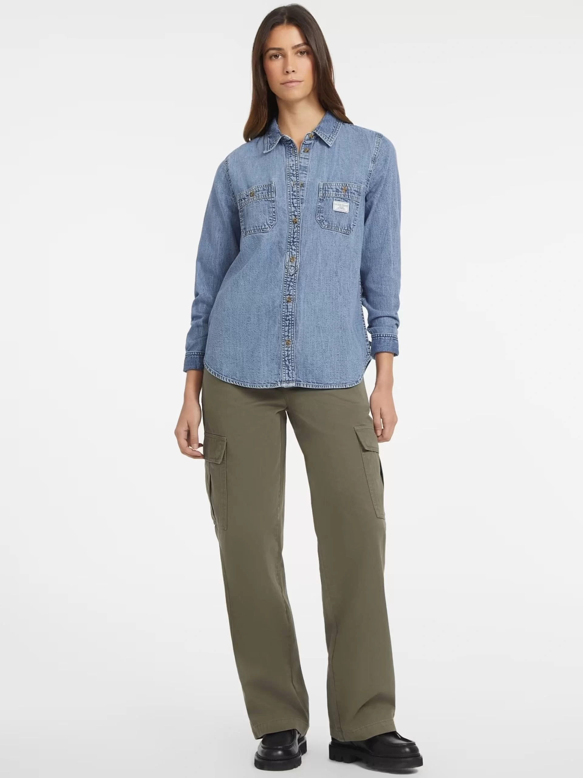 Guess jeans Gj Regular Ls Denım Shırt Kadın Mavi Gömlek W4YH37D5EI2-GJMW