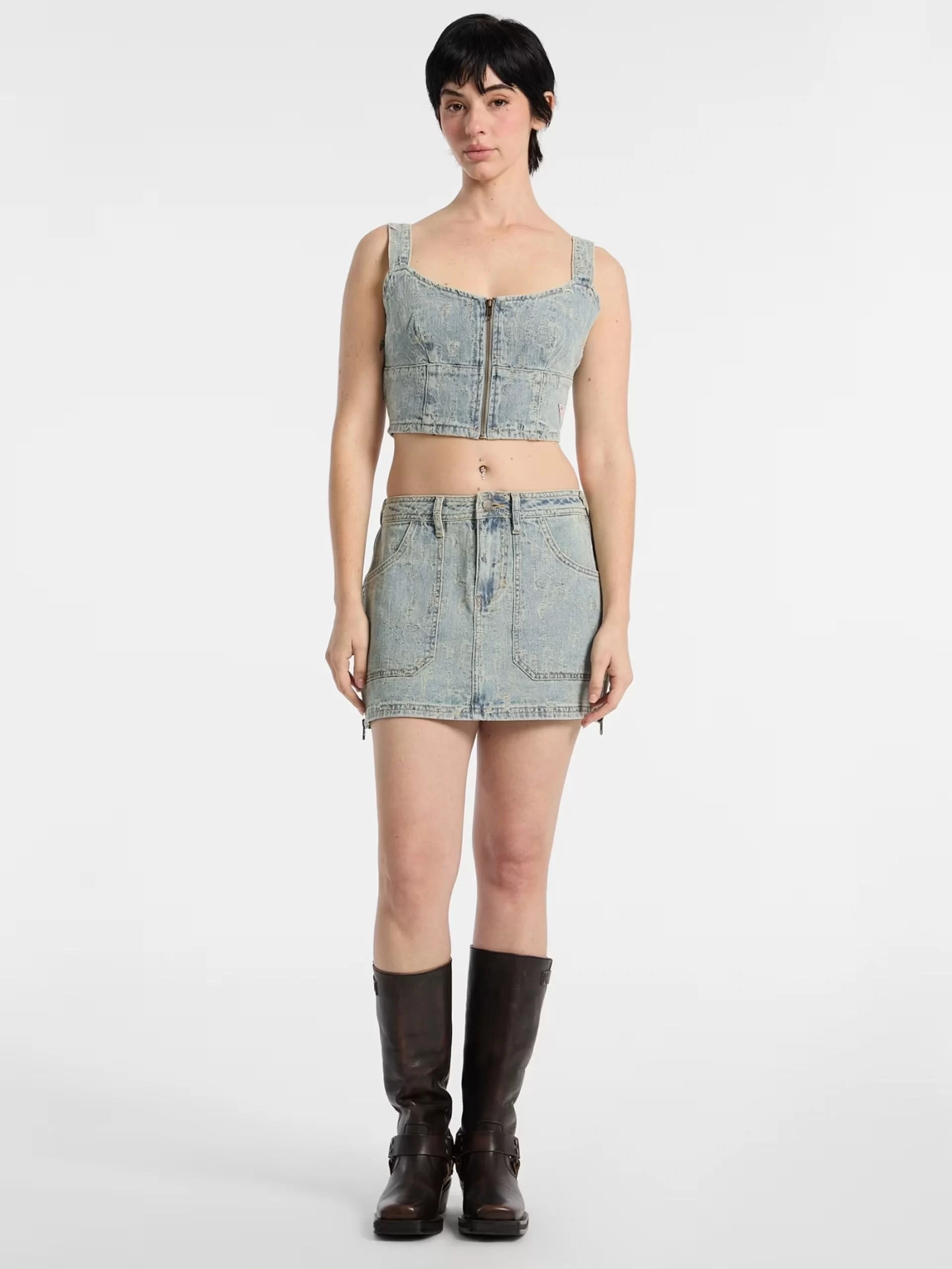 Guess Go Zıp Bustıer Kadın Mavi Büstiyer W5GG25D5OTA-GDSR