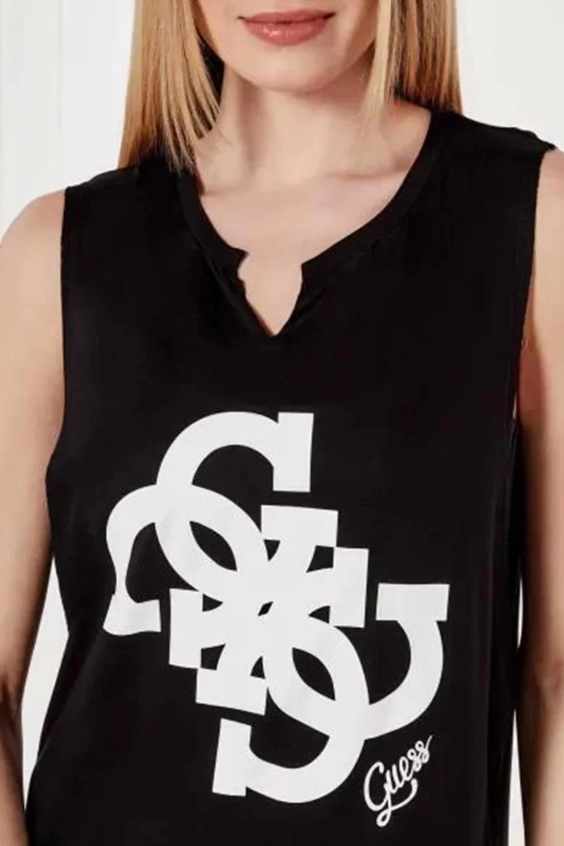 Guess 4G Sl Over Tee Kadın Siyah T-Shirt E5GI04K68D2-JBLK