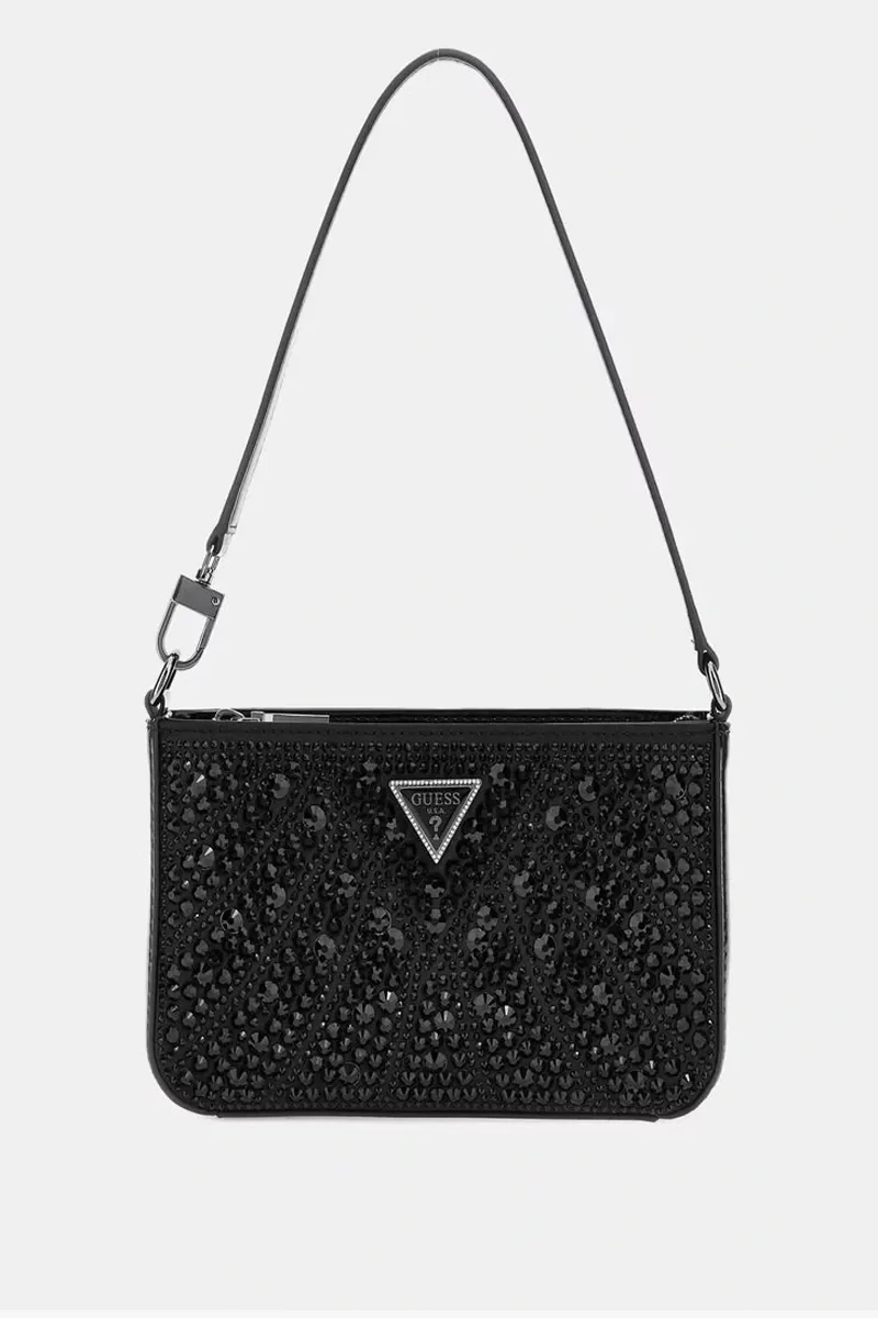 Guess Beauvoır Mını Top Zıp Shdr Bag Kadın Siyah Omuz Çantası HWXM9528720-BLA