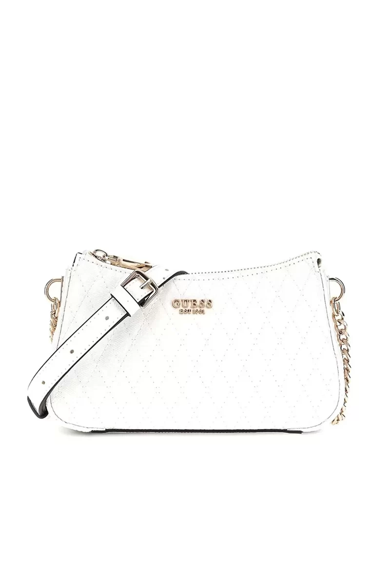 Guess Betula Top Zıp Shoulder Bag Kadın Beyaz Çapraz Çanta HWGG9626170-WHI
