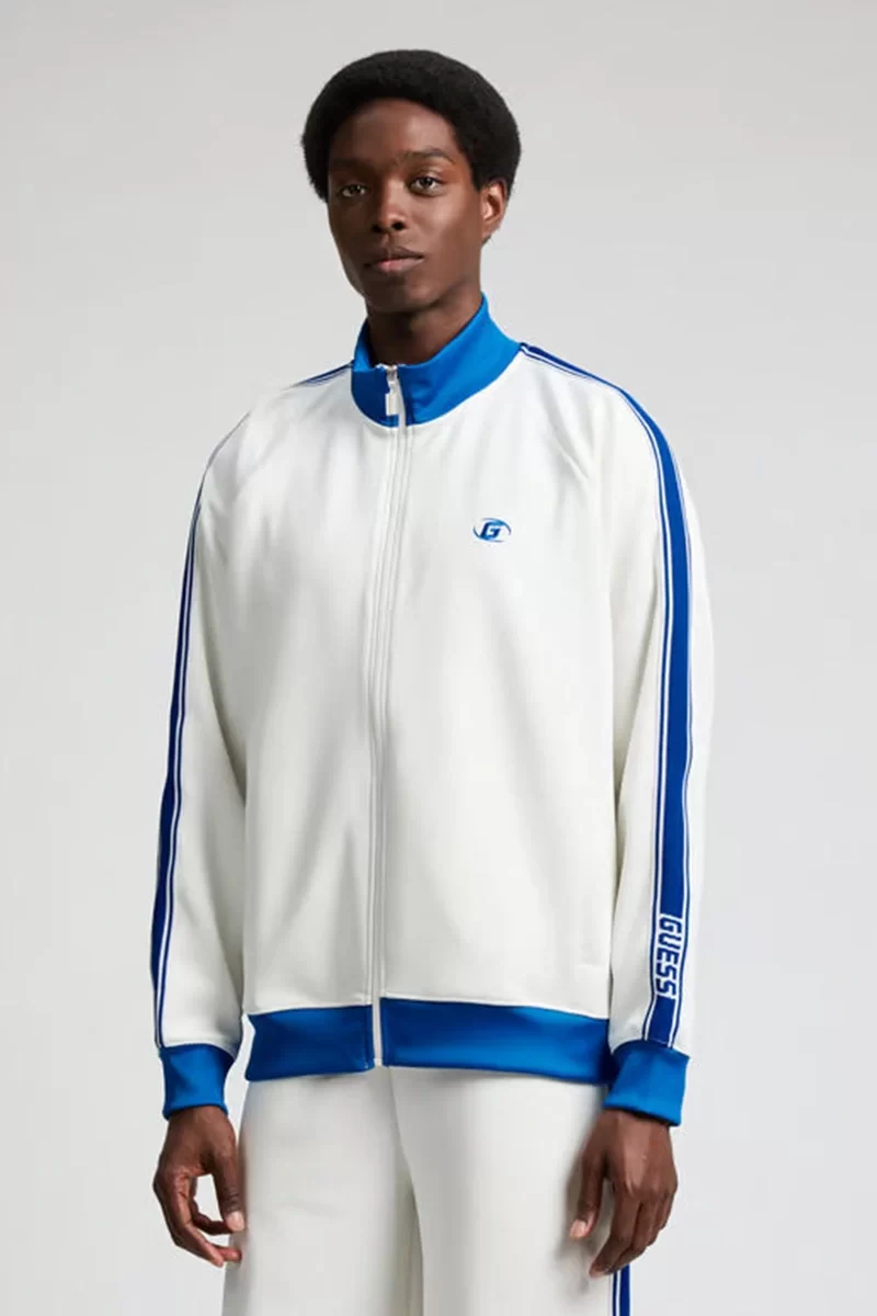 Guess Castore Full Zıp Sweatshırt Erkek Beyaz Eşofman Üstü Z5GQ13KCRU2-G018