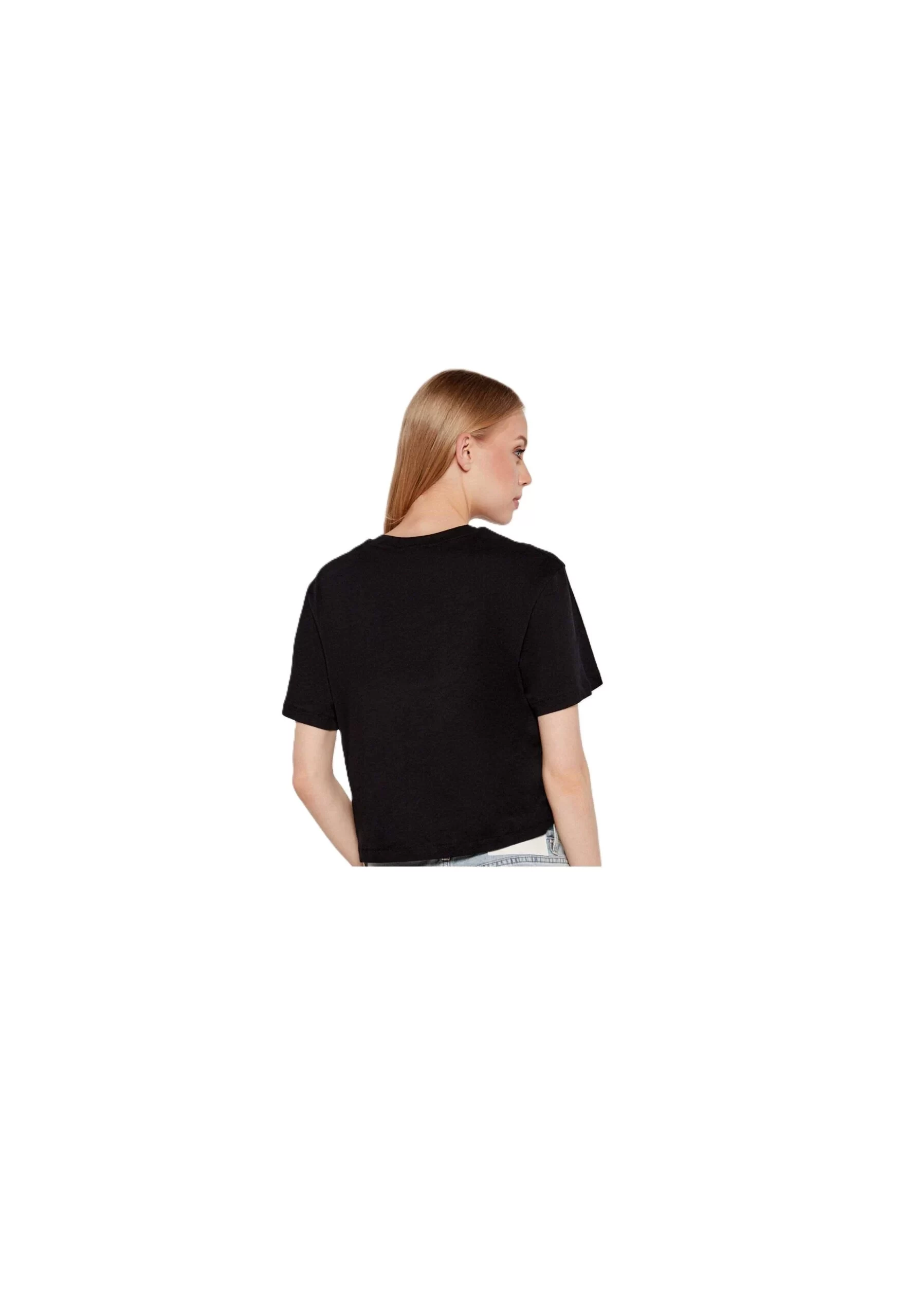 Guess Clematıs Crop Kımono Ss Tee Kadın Siyah T-Shirt V5GI09K9RM1-JBLK