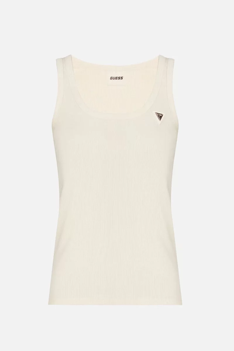 Guess Colette Rıb Tank Kadın Krem Atlet V4YP06K8RT2-G6K5