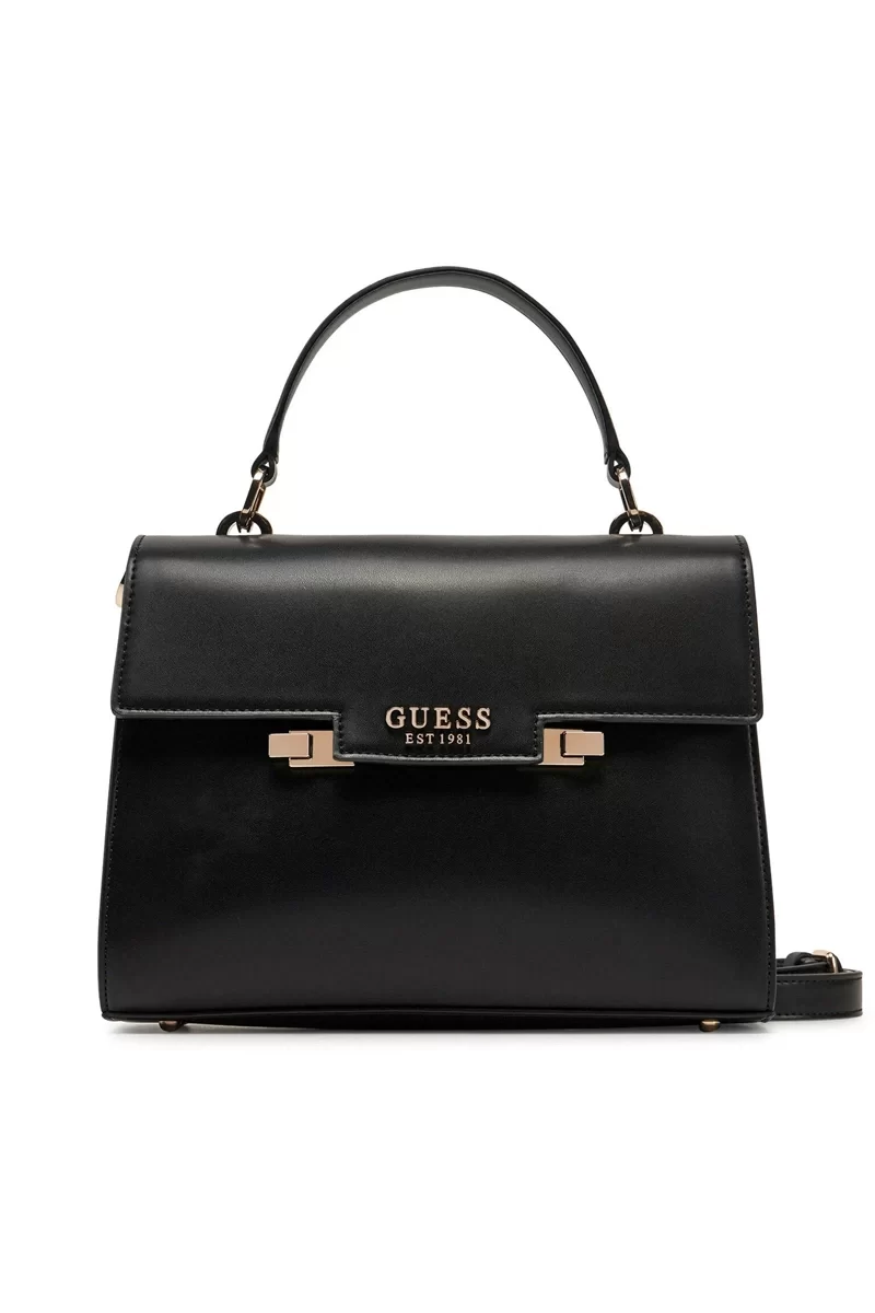 Guess Eco Aldıth Top Handle Flap Kadın Siyah El Çantası HWEVG964120-BLA