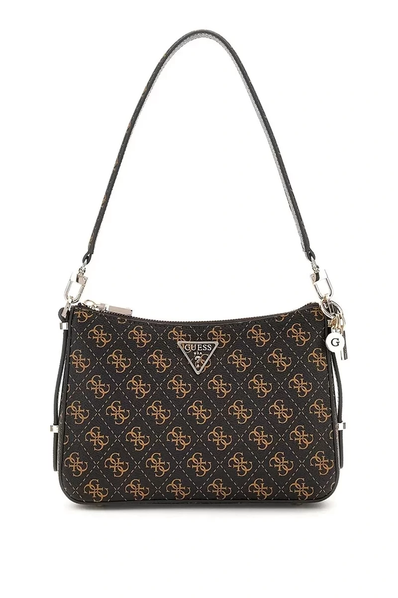 Guess Eco Erıca Top Zıp Shoulder Bag Kadın Kahverengi Çapraz Çanta HWEQG951018-BNL