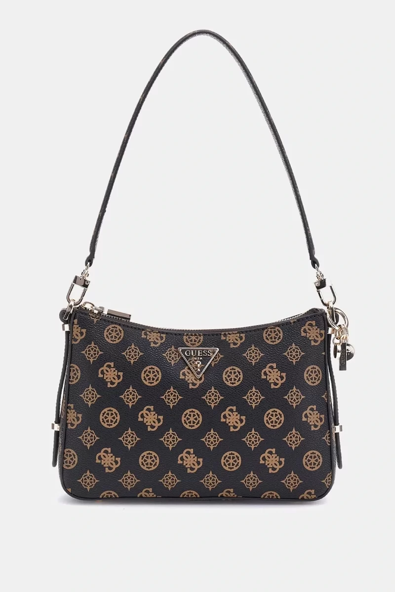 Guess Eco Erıca Top Zıp Shoulder Bag Kadın Kahverengi Omuz Çantası HWEPG951018-MLO